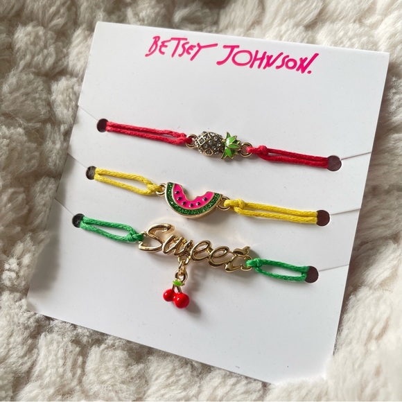 Betsey Johnson Set of Three Fruit Edition Bracelets NWT - Picture 3 of 9